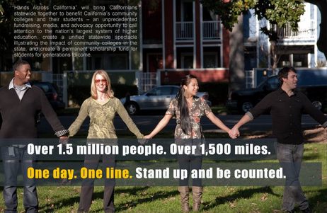 Hands across California: Community College Students Ban Together to Save the System Hands across California: Community College Students Ban Together to Save the System