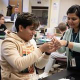 Raritan Valley Community College Photo #3 - Faculty and student interacting during Biology class
