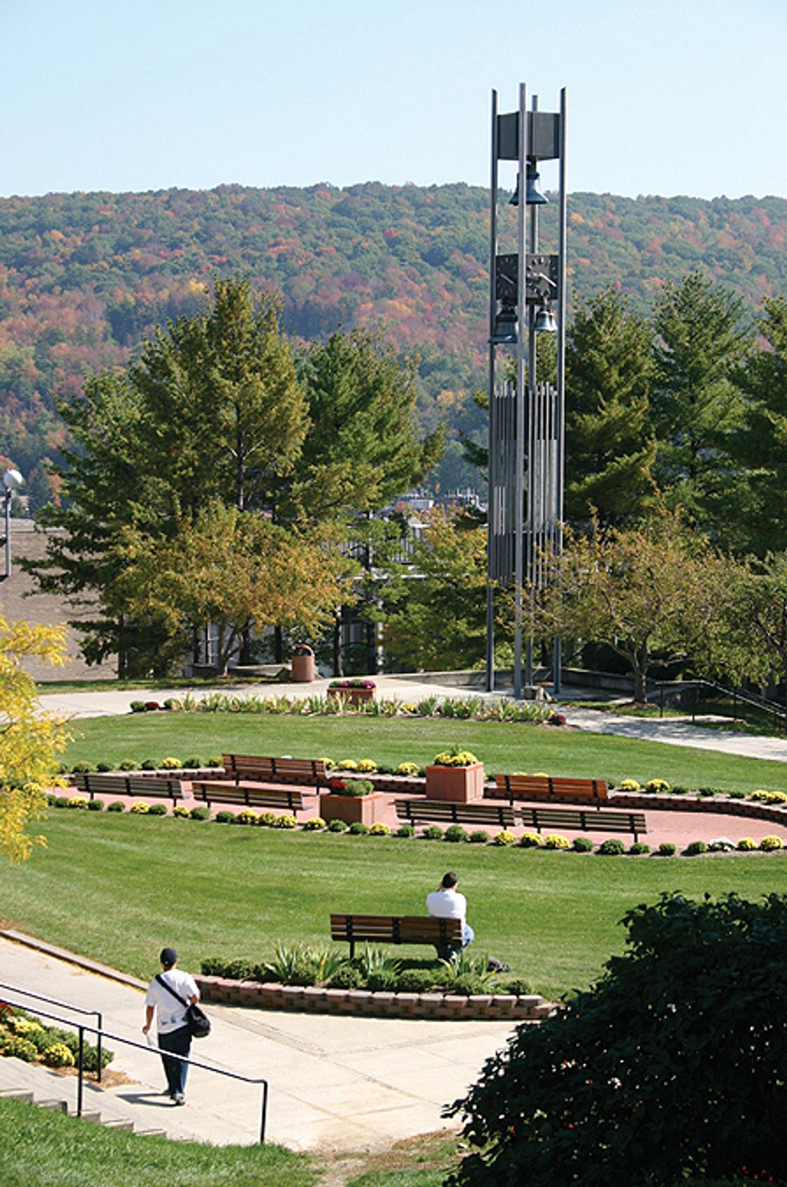 SUNY College of Technology at Alfred Photo - View of the Alumni Plaza and Walter C. Hinkle/Robert Couse Bell Tower.